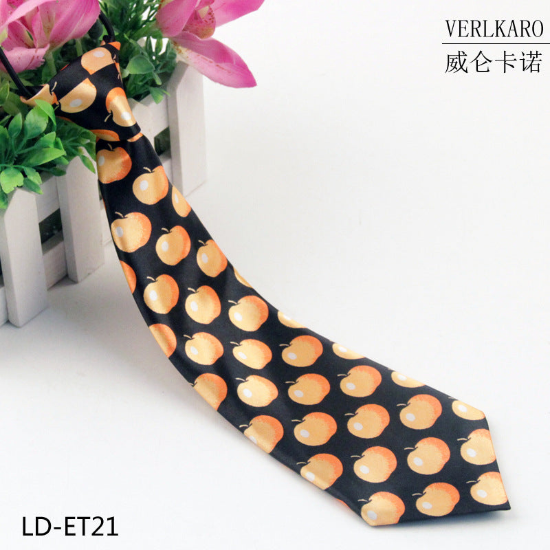 New student children's print polyester line performance casual baby cartoon small tie Zhangzhou manufacturers wholesale