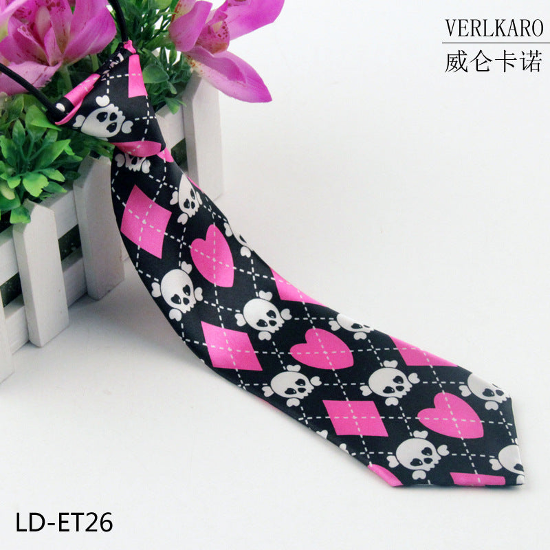 New student children's print polyester line performance casual baby cartoon small tie Zhangzhou manufacturers wholesale