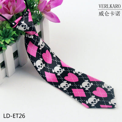 New student children's print polyester line performance casual baby cartoon small tie Zhangzhou manufacturers wholesale