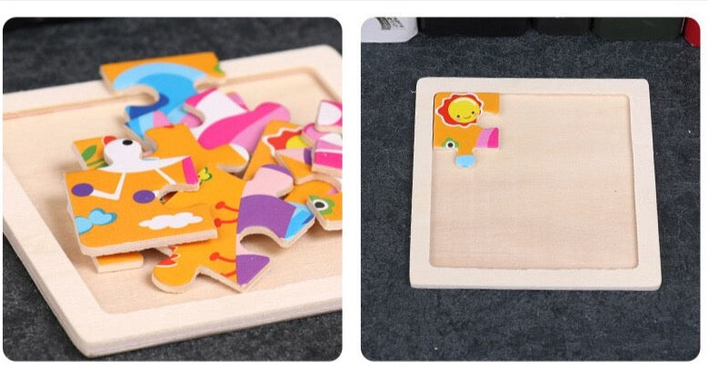 Wooden puzzle - Set of 2 (ambulance and bee)